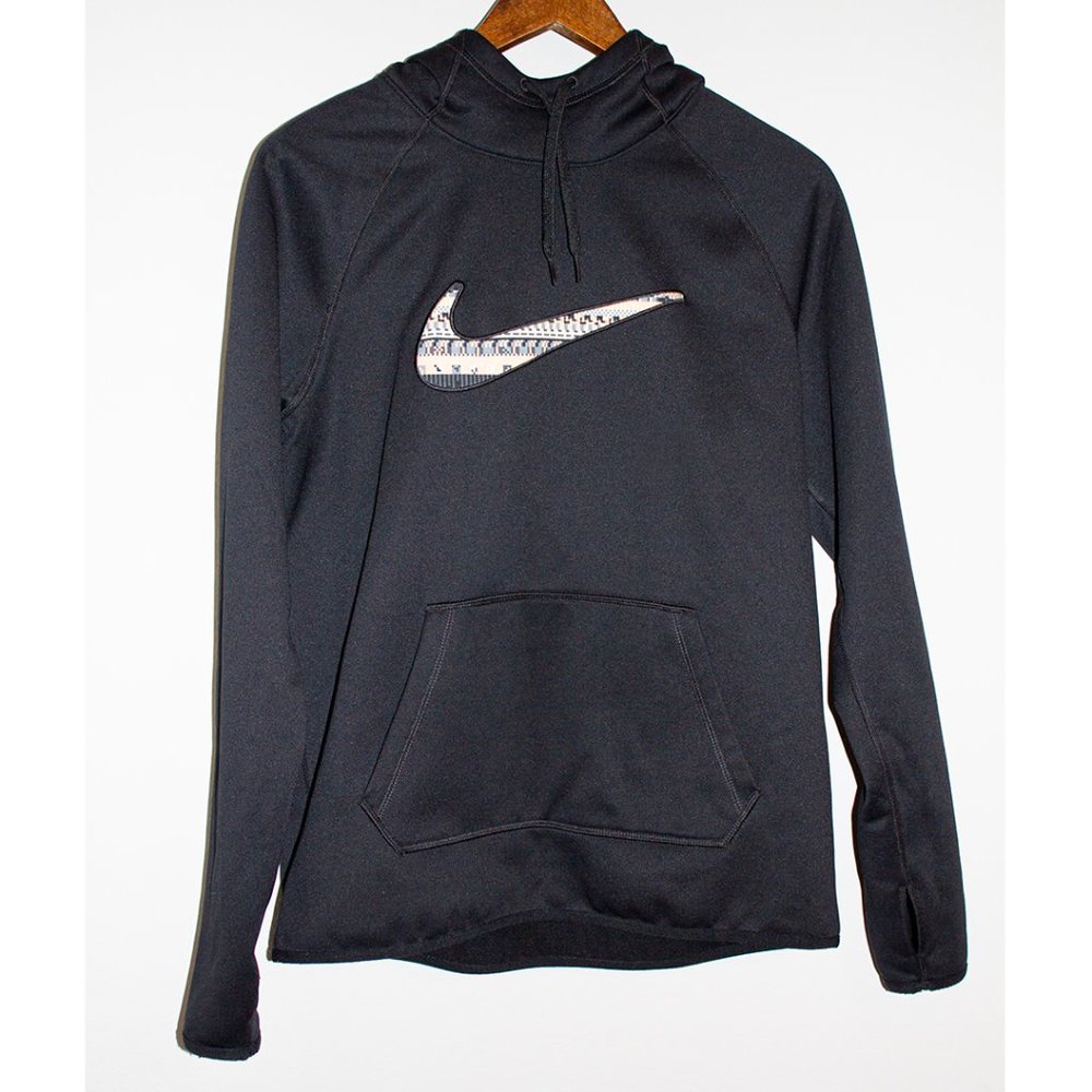 NIKE Therma-Fit Pullover Black Hoodie Big Logo